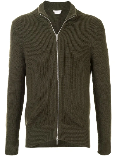 Cerruti 1881 Zip Front Sweatshirt In Green