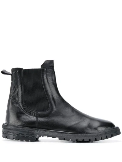 Moma Cusna Boot Made Of Black Leather With Elastic Inserts
