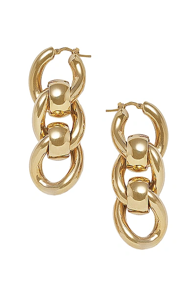 Bottega Veneta Chain Earrings In Argento Oro Giallo