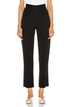 Balenciaga Black Wool Front Pleat Trousers In Black