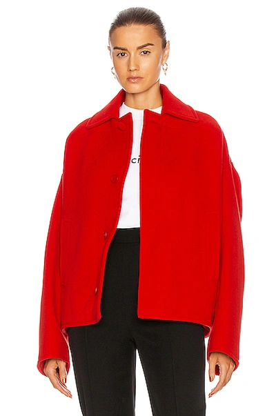 Balenciaga Upside Down Peacoat In Red