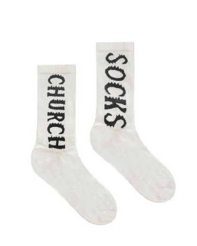 Pre-owned Kanye West Jesus Walks Socks (2 Pack) Bone Soot