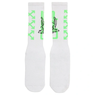 Pre-owned Off-white Harry The Bunny Socks White/black/green