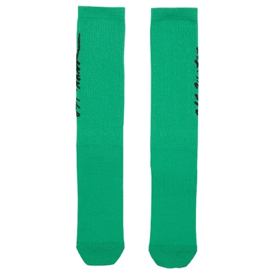 Pre-owned Off-white Pop Socks Green/black