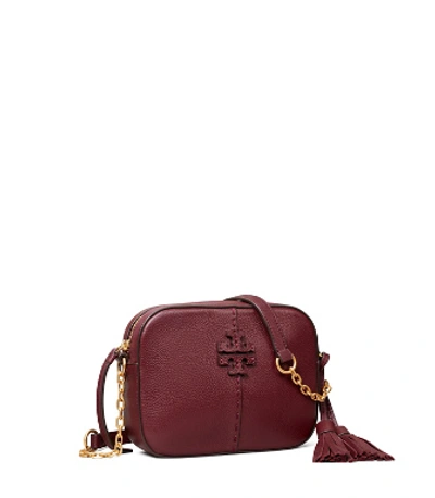 Tory Burch Mcgraw Camera Bag In Claret