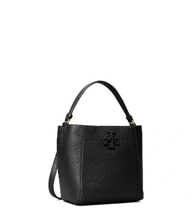 Tory Burch Small Mcgraw Bucket Bag In Black