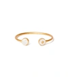Tory Burch Kira Mother Of Pearl Logo Cuff Bracelet In Rolled Brass/mother Of Pearl