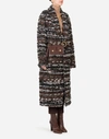 DOLCE & GABBANA ROBE-STYLE JACKET IN TWEED WITH BELT