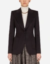 Dolce & Gabbana Single-breasted Twill Turlington Tuxedo Jacket In Brown