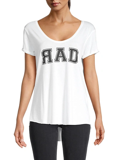 South Parade Women's V-neck Graphic Tee In White