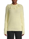 MIU MIU RUFFLE-TRIM SWEATER,0400012685625