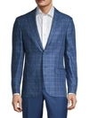 LAUREN RALPH LAUREN PLAID LINEN SPORTCOAT,0400013003597