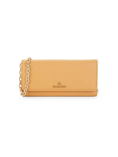 Valentino By Mario Valentino Juniper Dollaro Leather Chain Wallet In Whiskey