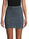 FREE PEOPLE DENIM MINI SKIRT,0400011774073