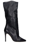 IRO SCABBIA HIGH HEELS BOOTS IN BLACK LEATHER,11497819