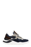 DATE FUGA DANDY SNEAKERS IN BLUE LEATHER AND FABRIC,11497769