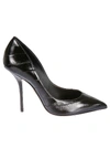 DOLCE & GABBANA POINTED-TOE LEATHER PUMPS,CD1523A8M24 80999 NERO