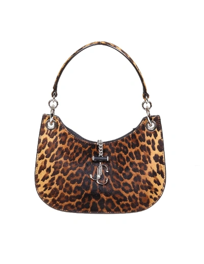 Jimmy Choo Varenne S Hobo Bag In Leopard Horse In Silver