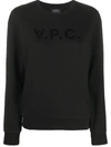 Apc A.p.c. V.p.c. Flock Logo Sweatshirt In Black