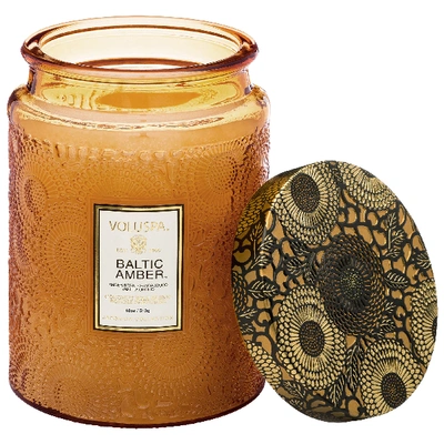 VOLUSPA BALTIC AMBER GLASS CANDLE 18 OZ/ 510 G 1-WICK CANDLE,2326114