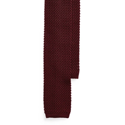 Ralph Lauren Knit Mulberry Silk Tie In Burgundy