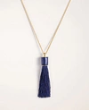 Ann Taylor Fabric Tassel Pendant Necklace In Night Sky