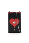 ALEXANDER MCQUEEN PHONE CASE WITH PRINT AND CHAIN