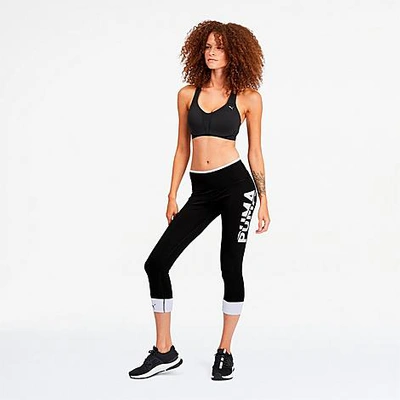 Puma Women's Modern Sports Fold Up Cropped Training Tights In Black