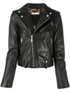 Philipp Plein Zipped Biker Jacket In Black