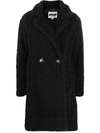 Apparis Anouck Mid Length Double Breasted Coat In Black