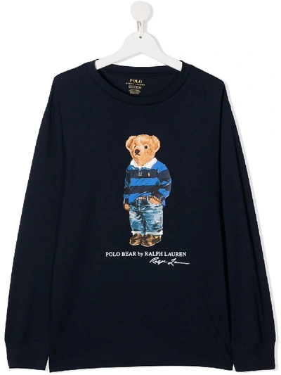 Ralph Lauren Kids' Toy Bear Sweatshirt In Blue