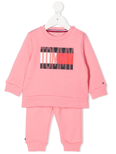 Tommy Hilfiger Junior Babies' Logo Tracksuit In Pink
