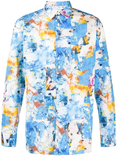 Comme Des Garçons Shirt All-over Print Shirt In Blue