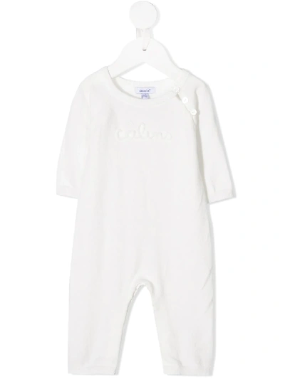 Absorba Babies' Debossed Logo Romper In White