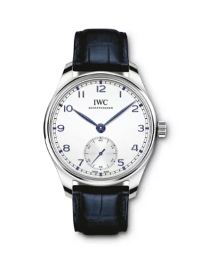 Iwc Schaffhausen Portugieser Stainless Steel & Alligator Strap Watch