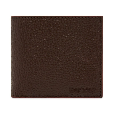Barbour Grain Leather Billfold Wallet In Brown