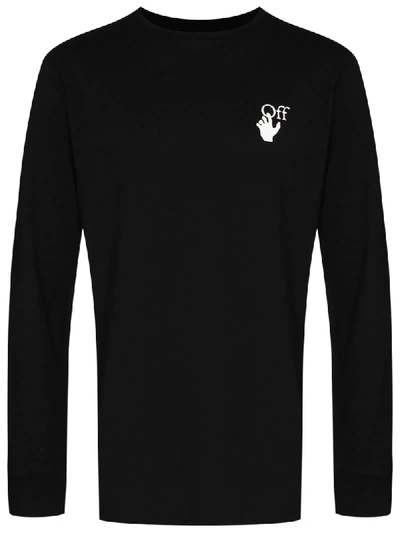 Off-white Langarmshirt Mit "pacal Arrow"-print In Black