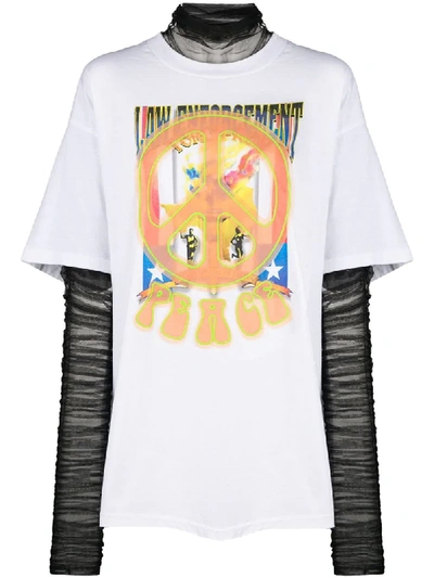 Viktor & Rolf Layered Peace Rave T-shirt In White