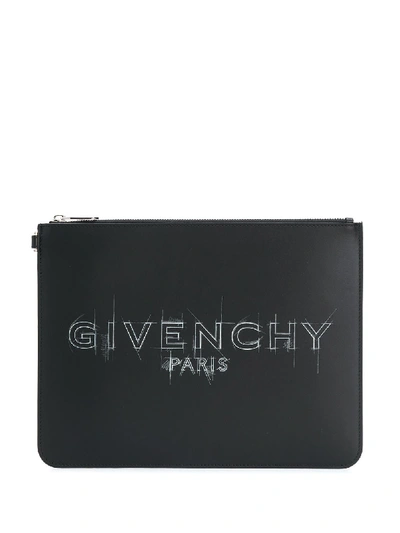 Givenchy Leather Zipped Pouch In Black