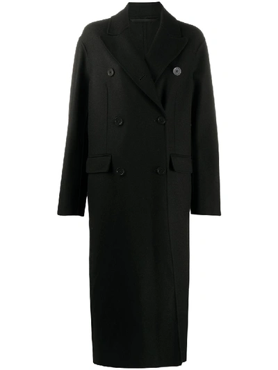 Ann Demeulemeester Double-breasted Midi Coat In Black
