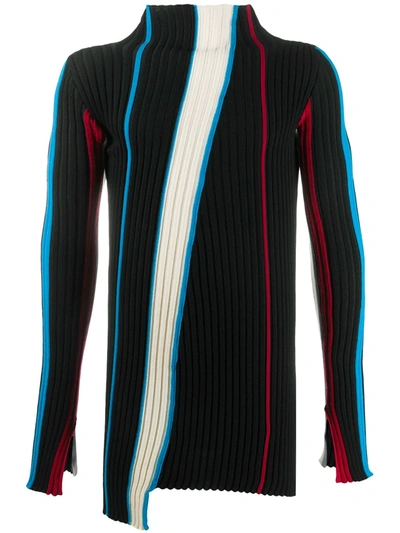Ambush Mock Neck Ribbed Sweater In Multicolor