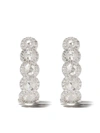 David Morris 18kt White Gold Rose-cut Diamond Size 2 Hoop Earrings In White Gold