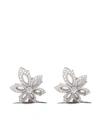 DAVID MORRIS 18KT WHITE GOLD DIAMOND SINGLE FLOWER PALM EARRINGS