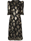 THE VAMPIRE'S WIFE CATE FLORAL-JACQUARD MIDI DRESS
