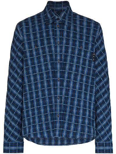 Off-white Checked Flannel Shirt In Blue