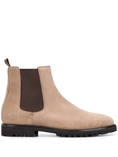 Brunello Cucinelli Ankle-length Suede Boots In Neutrals