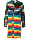 COMME DES GARÇONS HOMME DEUX LONGLINE DECONSTRUCTED STRIPED CARDIGAN