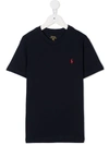 Polo Ralph Lauren Teen Embroidered Logo T-shirt In Blue