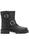 JIMMY CHOO YOUTH BUCKLE ANKLE BOOTS