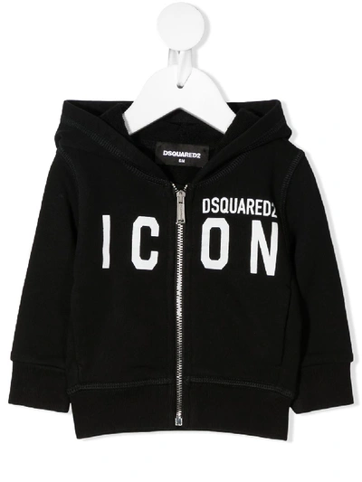 Dsquared2 Babies' Icon Zip-up Sweatshirt In Black